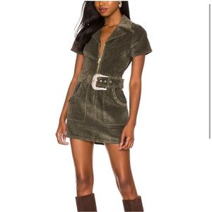 Show Me Your MuMu Olive Green Belted Dress